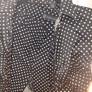 Two piece Black and white polka-dot Pants suit